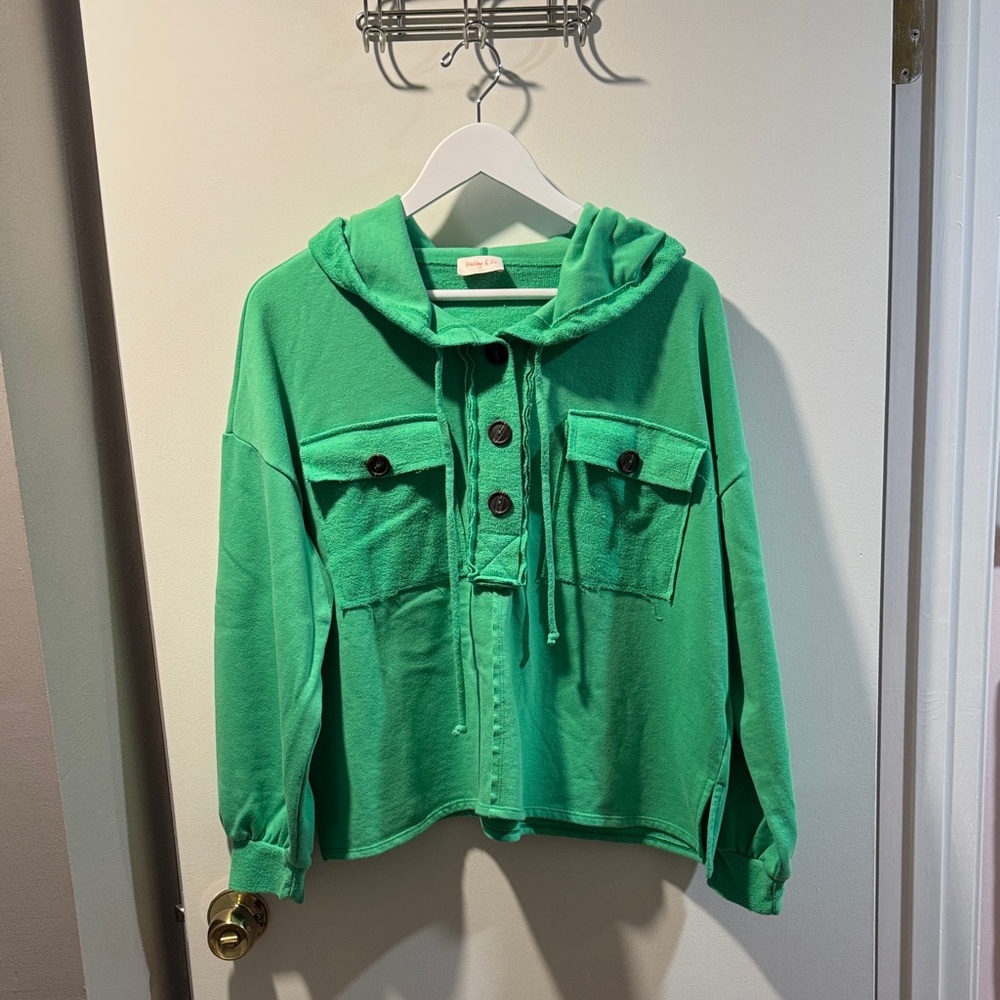 Green Hooded Sweatshirt